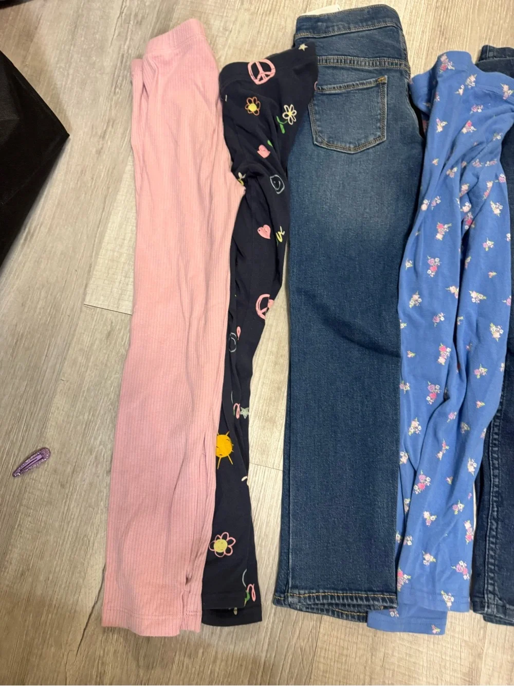 Old Navy Girls Mixed Color & Printed Leggings Pack - Pink, Navy, Blue, Black